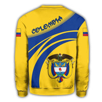 Colombia Coat Of Arms Sweatshirt Cricket Style RLT7 - Wonder Print Shop