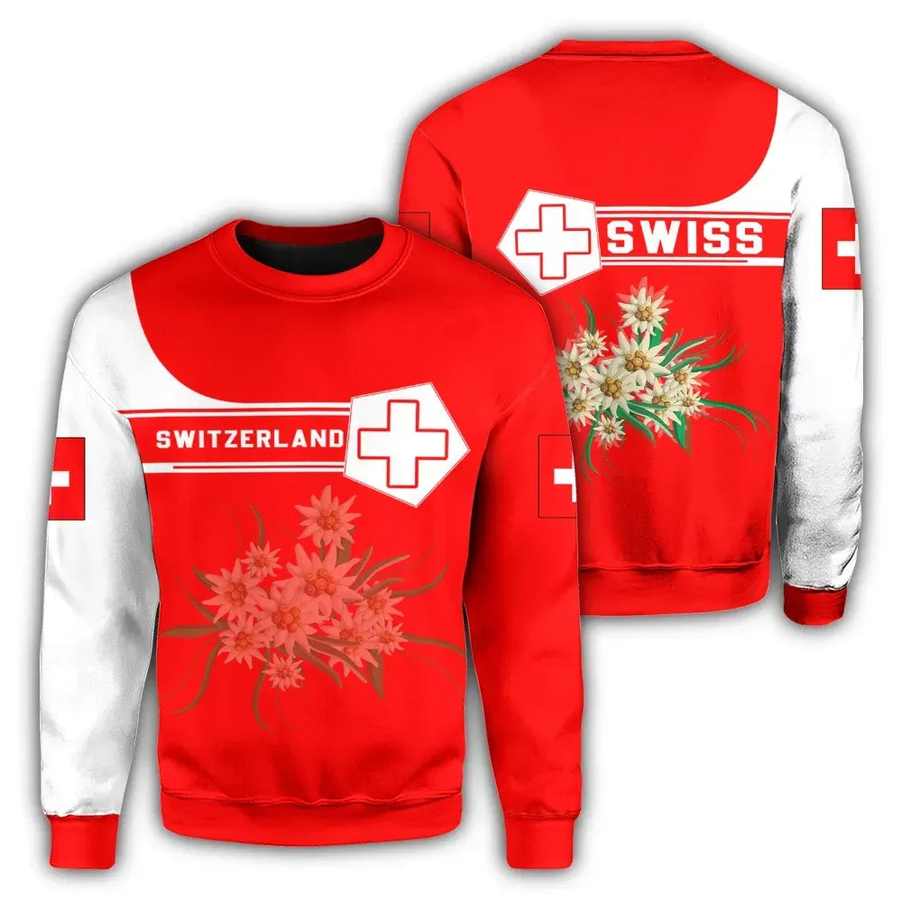 Switzerland Coat Of Arms Sweatshirt Simple Style RLT13 - Wonder Print Shop