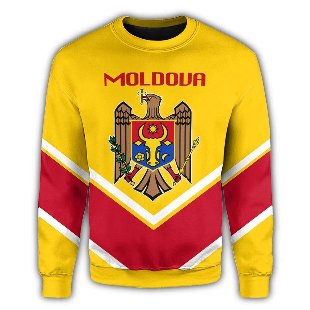 Moldova Coat Of Arms Sweatshirt Lucian StyleW RLT13 - Wonder Print Shop