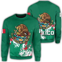 Mexico Coat Of Arms Sweatshirt Spaint Style RLT13 - Wonder Print Shop