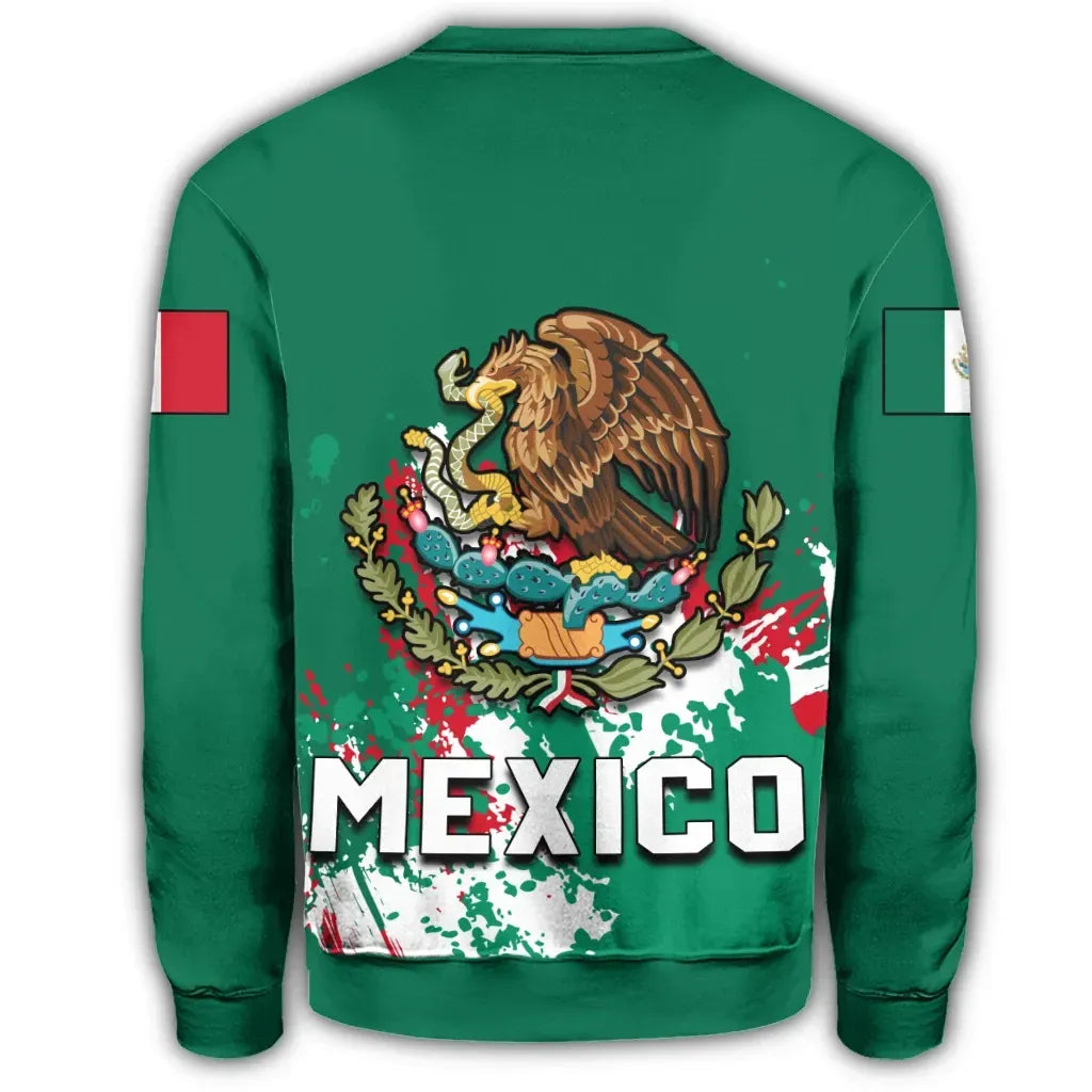 Mexico Coat Of Arms Sweatshirt Spaint Style RLT13 - Wonder Print Shop