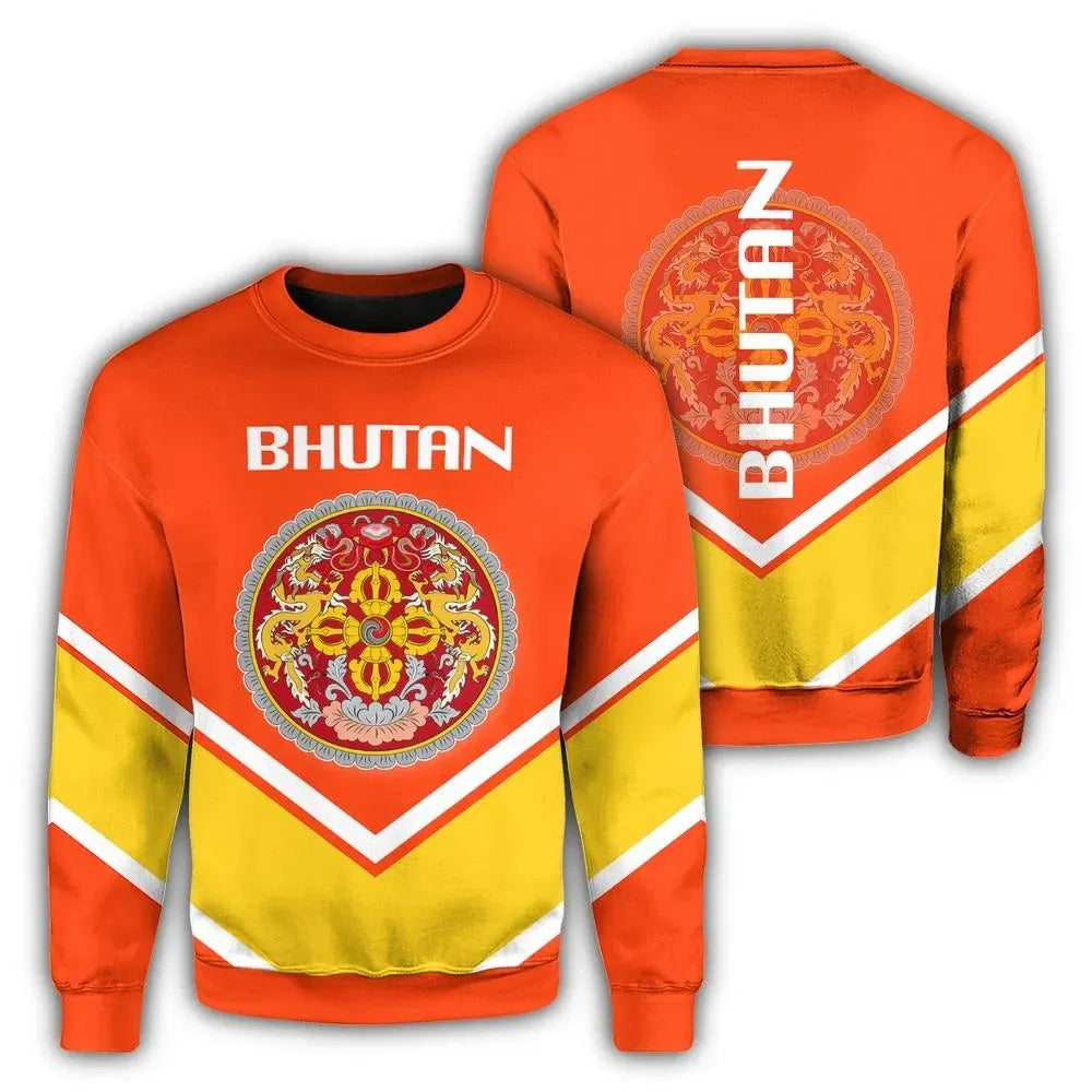 Bhutan Coat Of Arms Sweatshirt Lucian Style RLT6 - Wonder Print Shop