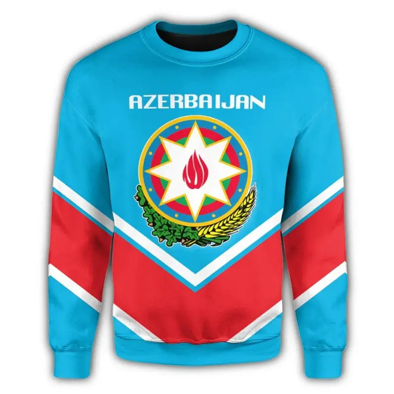 Azerbaijan Coat Of Arms Sweatshirt Lucian Style RLT8 - Wonder Print Shop