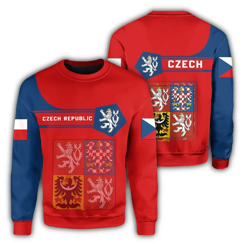 Czech Republic Coat Ofrms Sweatshirt Simple Style RLT13 - Wonder Print Shop