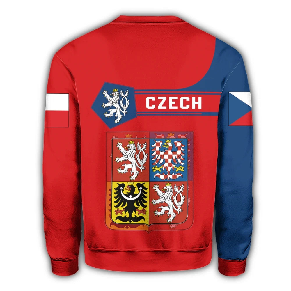 Czech Republic Coat Ofrms Sweatshirt Simple Style RLT13 - Wonder Print Shop