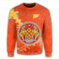 Bhutan Christmas Coat Of Arms Sweatshirt X Style RLT6 - Wonder Print Shop