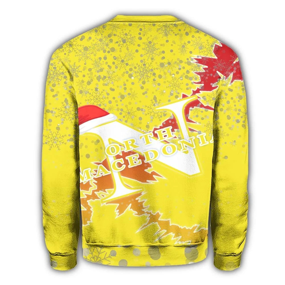 North Macedonia Christmas Coat Of Arms Sweatshirt X Style RLT7 - Wonder Print Shop