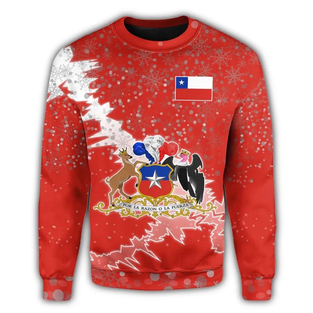 Chile Christmas Coat Of Arms Sweatshirt X Style RLT7 - Wonder Print Shop