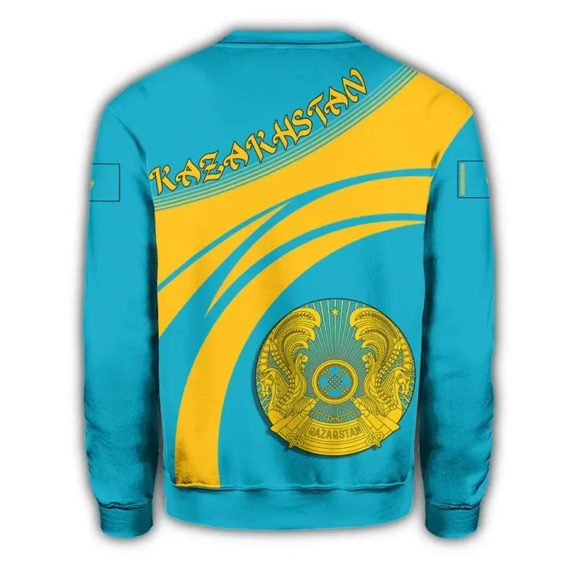 Kazakhstan Coat Of Arms Sweatshirt Cricket Style RLT8 - Wonder Print Shop