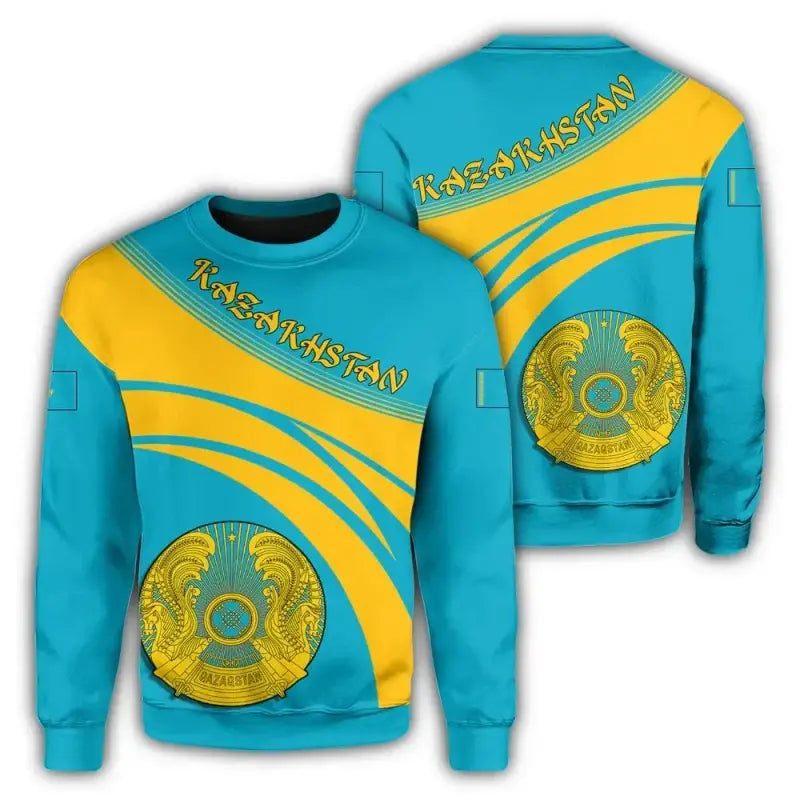 Kazakhstan Coat Of Arms Sweatshirt Cricket Style RLT8 - Wonder Print Shop