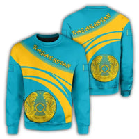 Kazakhstan Coat Of Arms Sweatshirt Cricket Style RLT8 - Wonder Print Shop
