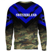 Switzerland Flag Sweatshirt Based Version Of The Thin Blue Line Symbol RLT13 - Wonder Print Shop