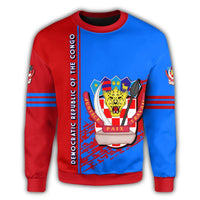 Democratic Republic Of The Congo Coat Of Arms Sweatshirt Quarter Style RLT13 - Wonder Print Shop