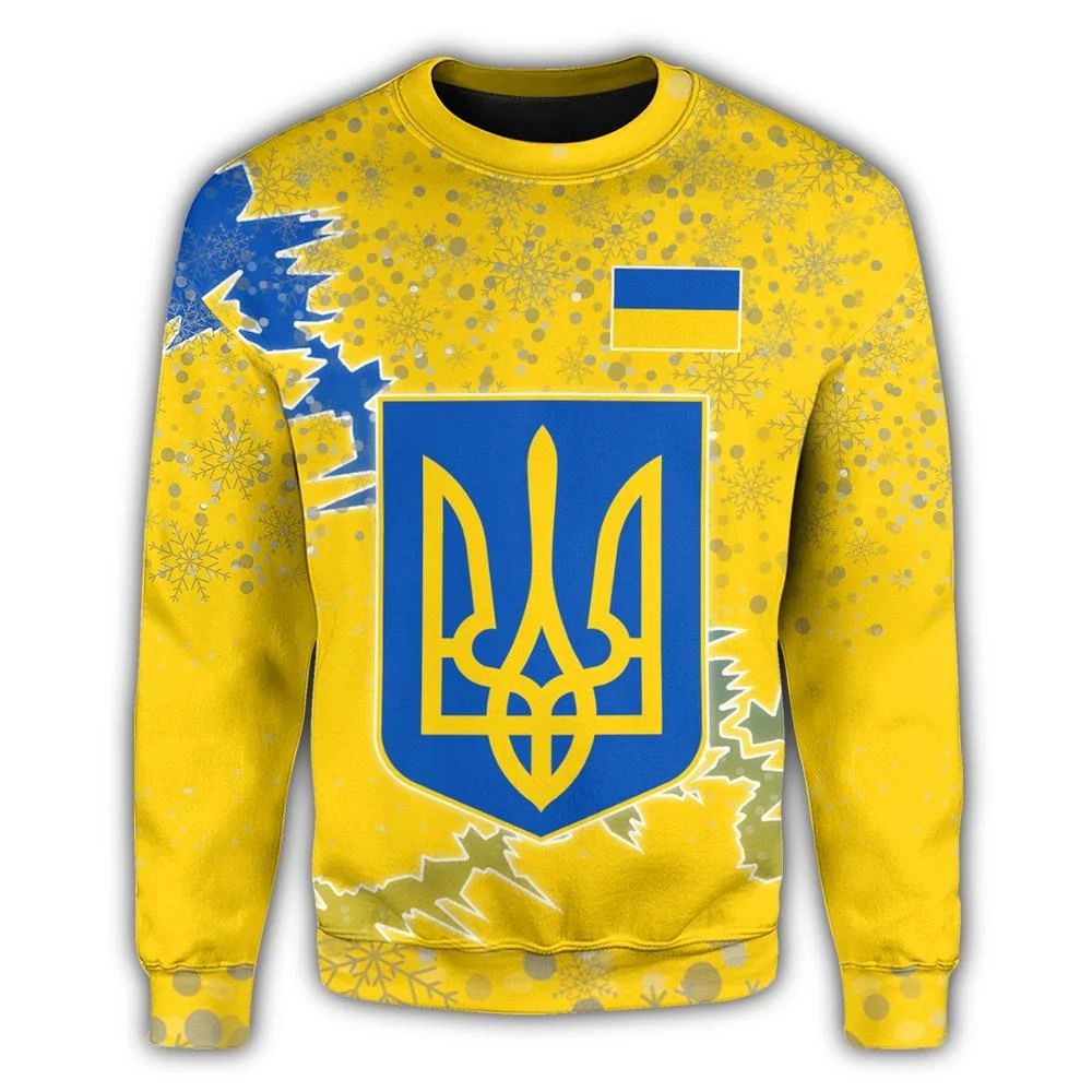 Ukraine Christmas Coat Of Arms Sweatshirt X Style RLT7 - Wonder Print Shop