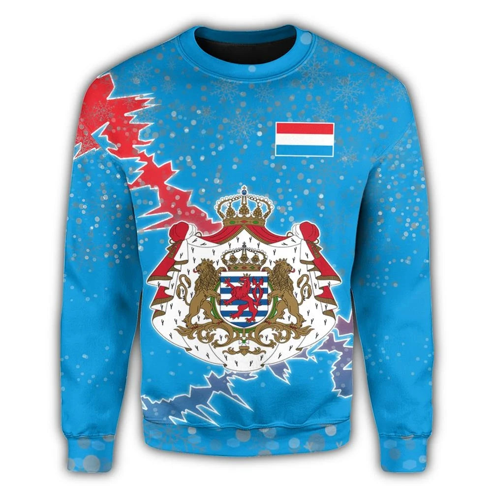 Luxembourg Christmas Coat Of Arms Sweatshirt X Style8 RLT6 - Wonder Print Shop