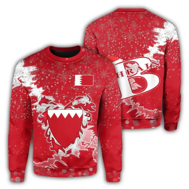 Bahrain Christmas Coat Of Arms Sweatshirt X Style RLT8 - Wonder Print Shop