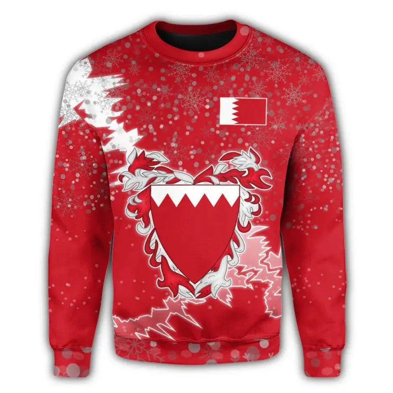 Bahrain Christmas Coat Of Arms Sweatshirt X Style RLT8 - Wonder Print Shop
