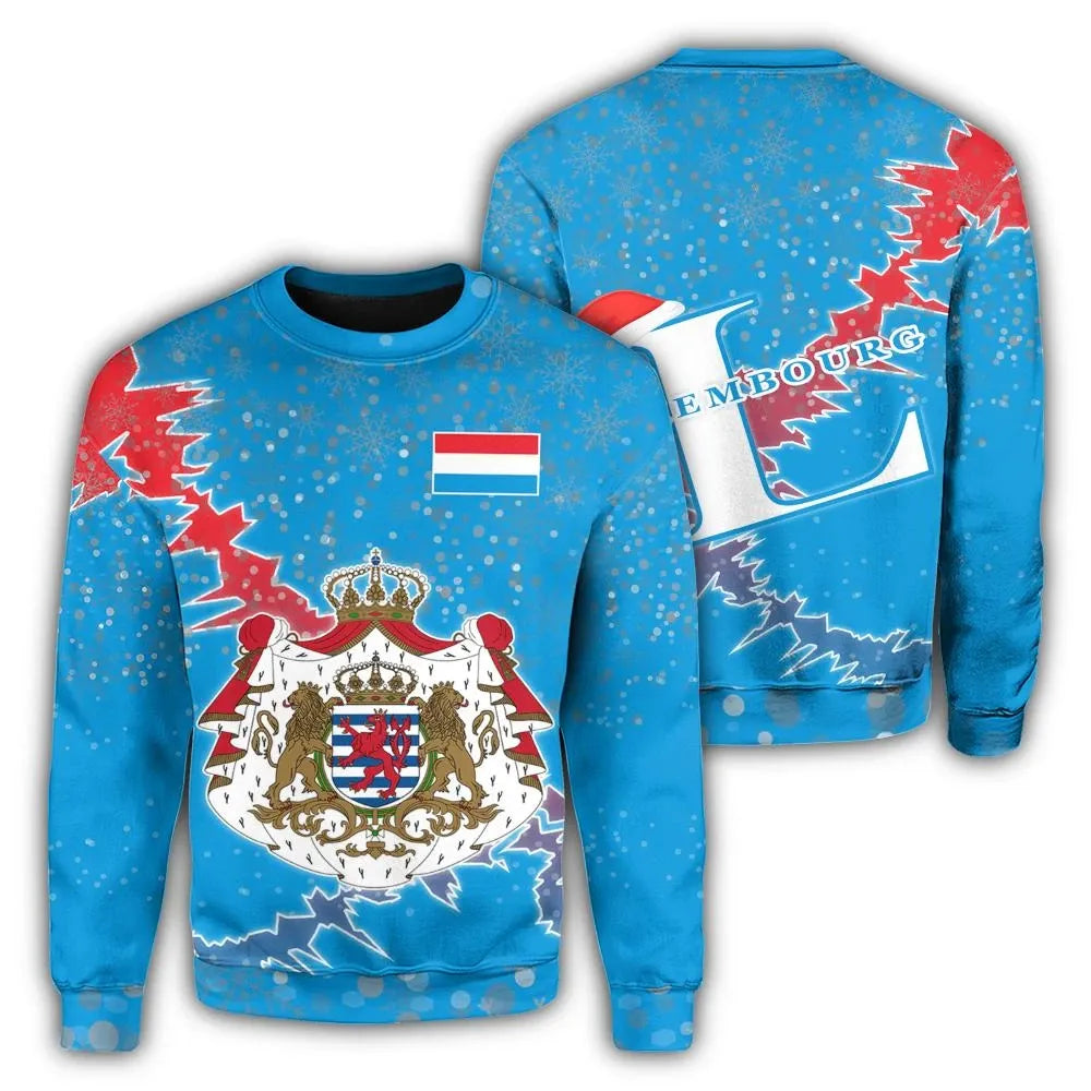 Luxembourg Christmas Coat Of Arms Sweatshirt X Style8 RLT6 - Wonder Print Shop