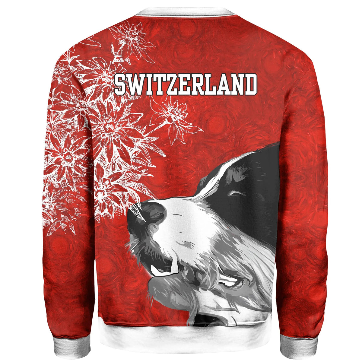 Switzerland Sweatshirt Bernese Mountain Dog and Edelweiss RLT13 - Wonder Print Shop