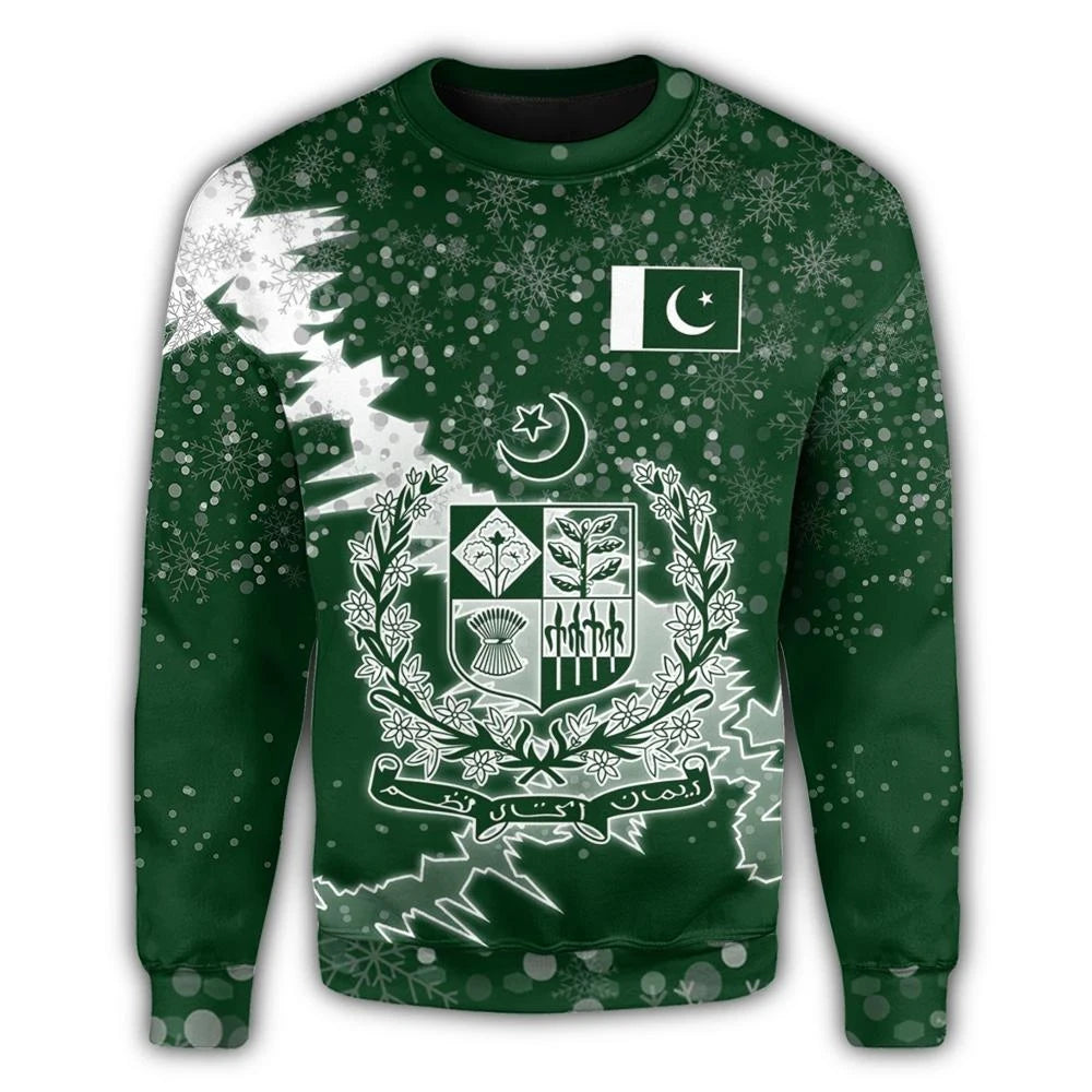 Pakistan Christmas Coat Of Arms Sweatshirt X Style RLT13 - Wonder Print Shop