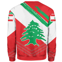 Lebanon Sweatshirt - Lebanon Flag Polygon Style24 RLT6 - Wonder Print Shop