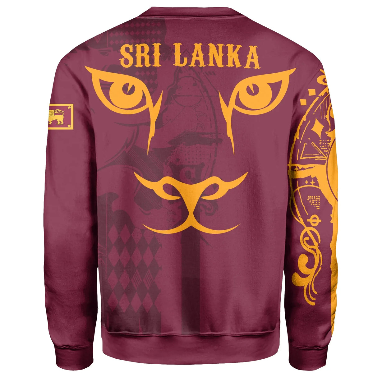 Wonder Print Shop Sri Lanka King Of Lion Sweatshirt Red RLT7 - Wonder Print Shop