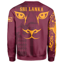 Wonder Print Shop Sri Lanka King Of Lion Sweatshirt Red RLT7 - Wonder Print Shop