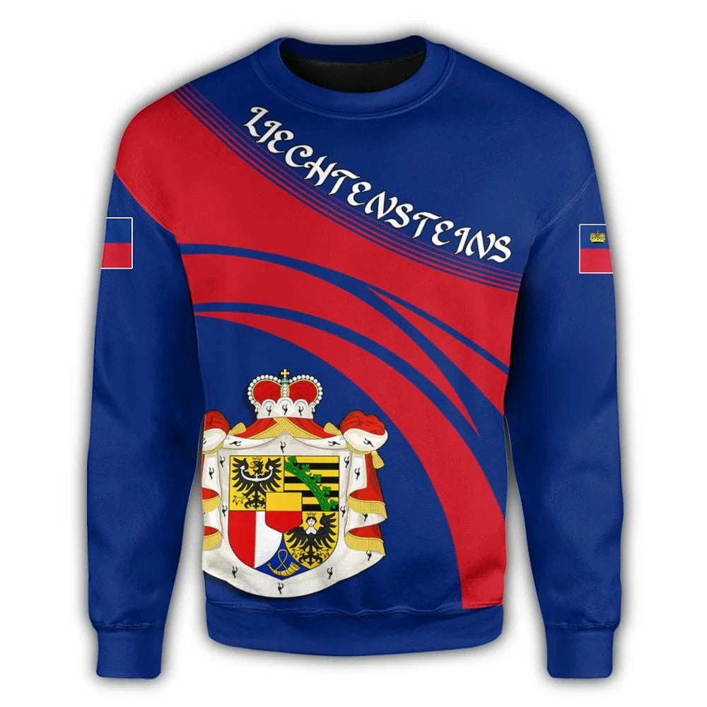 Liechtensteins Coat Of Arms Sweatshirt Cricket Style RLT6 - Wonder Print Shop
