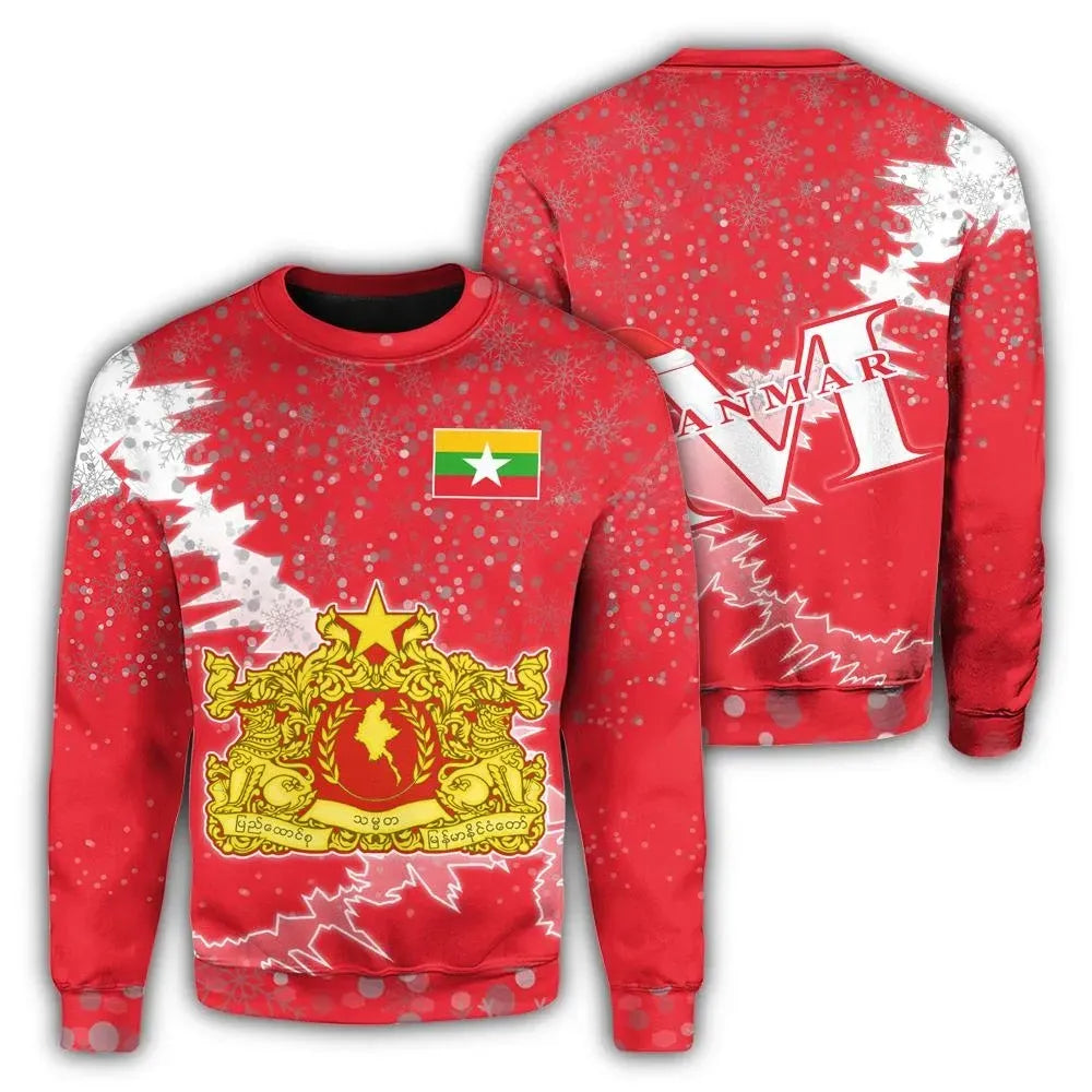 Myanmar Christmas Coat Of Arms Sweatshirt X Style RLT7 - Wonder Print Shop