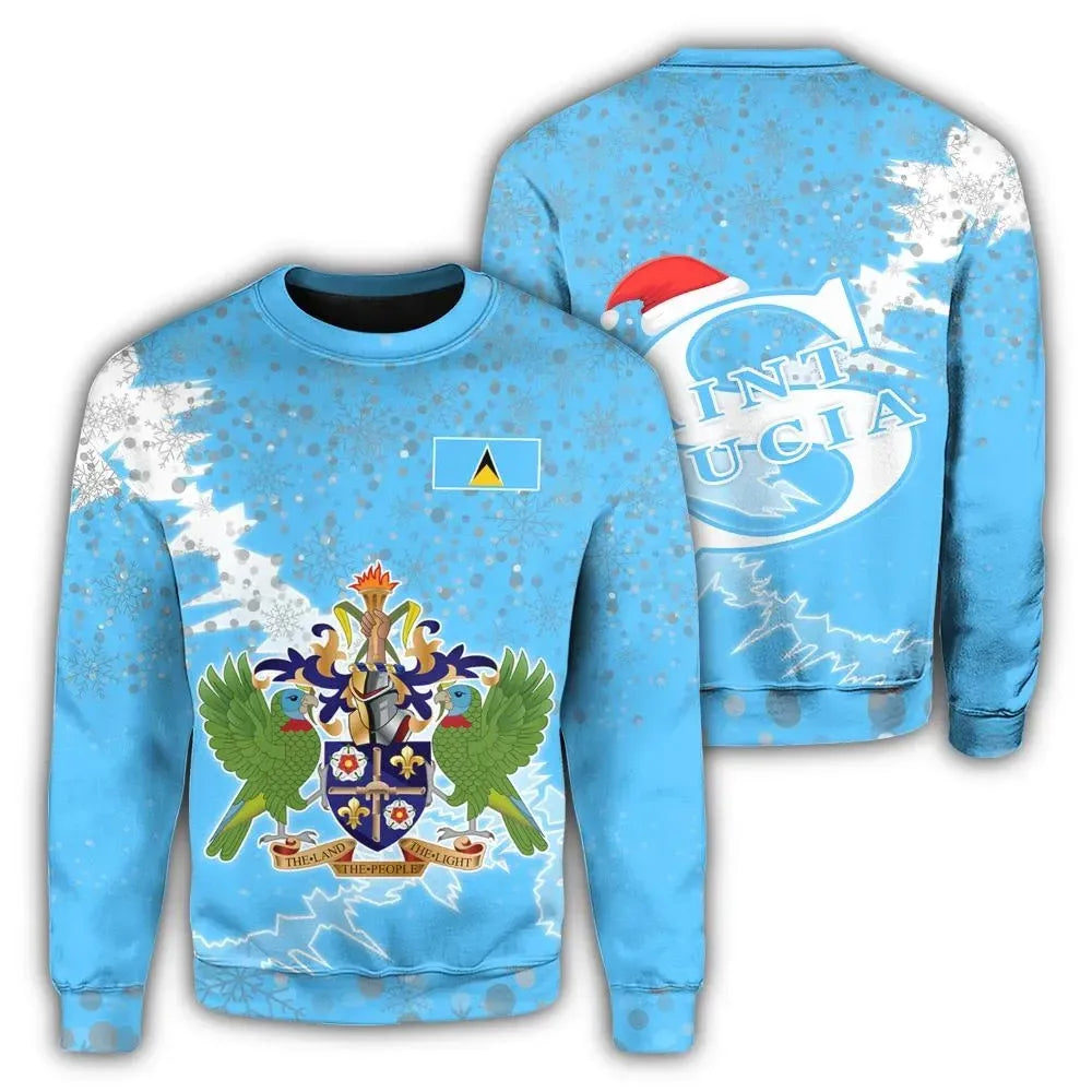 Saint Lucia Christmas Coat Of Arms Sweatshirt X Style8 RLT6 - Wonder Print Shop