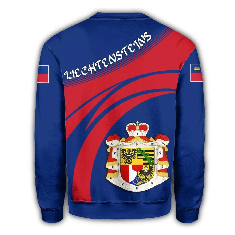 Liechtensteins Coat Of Arms Sweatshirt Cricket Style RLT6 - Wonder Print Shop