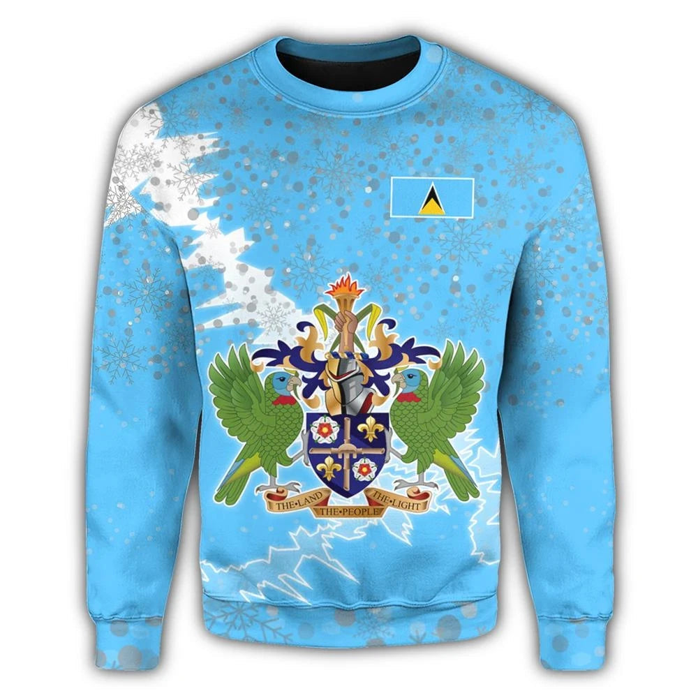 Saint Lucia Christmas Coat Of Arms Sweatshirt X Style8 RLT6 - Wonder Print Shop