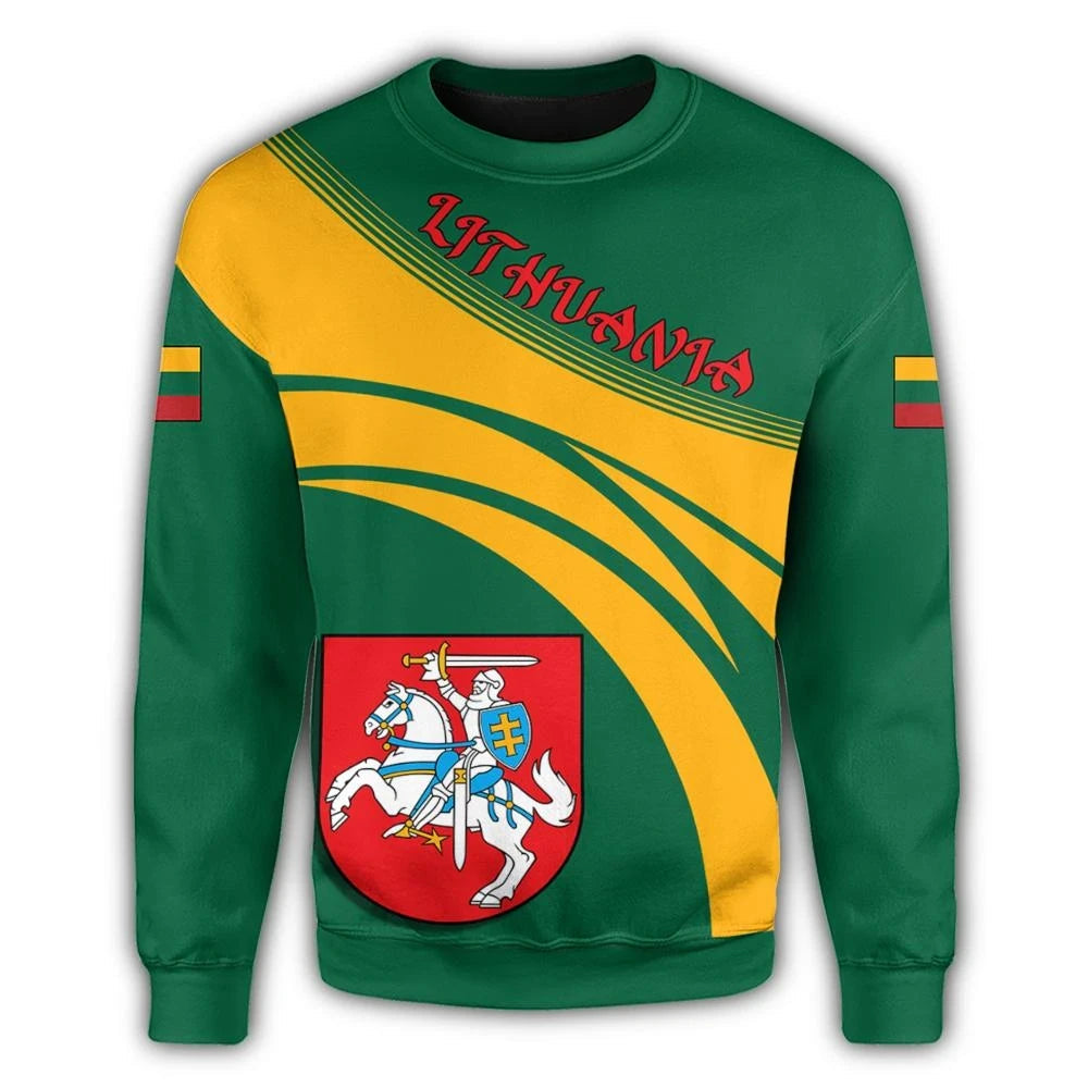 Lithuania Coat Of Arms Sweatshirt Cricket Style RLT6 - Wonder Print Shop