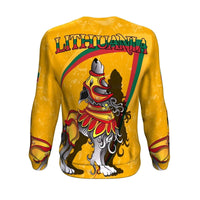 (Lietuva) Lithuania Sweatshirt - Lithuanian Iron Wolf Yellow RLT6 - Wonder Print Shop