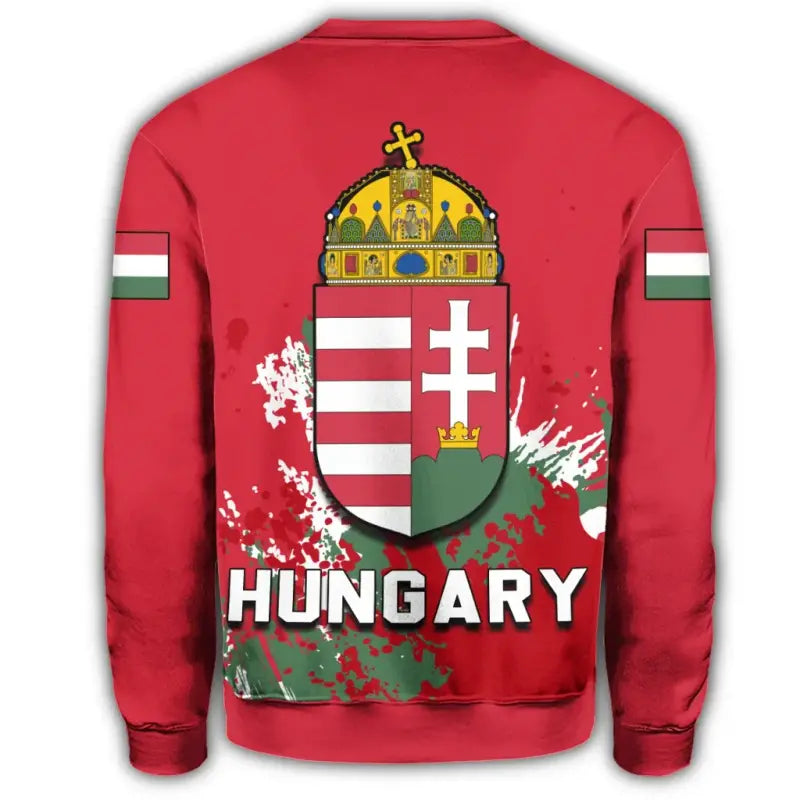 Hungary Coat Of Arms Sweatshirt Spaint Style RLT8 - Wonder Print Shop