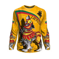 (Lietuva) Lithuania Sweatshirt - Lithuanian Iron Wolf Yellow RLT6 - Wonder Print Shop