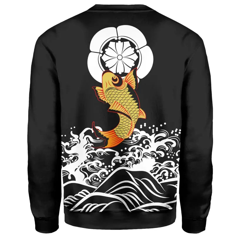 The Golden Koi Fish Sweatshirt Knitted Long Sleeved Sweater RLT8 - Wonder Print Shop