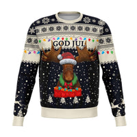 Sweden Christmas Sweatshirt Moose Navy RLT7 - Wonder Print Shop