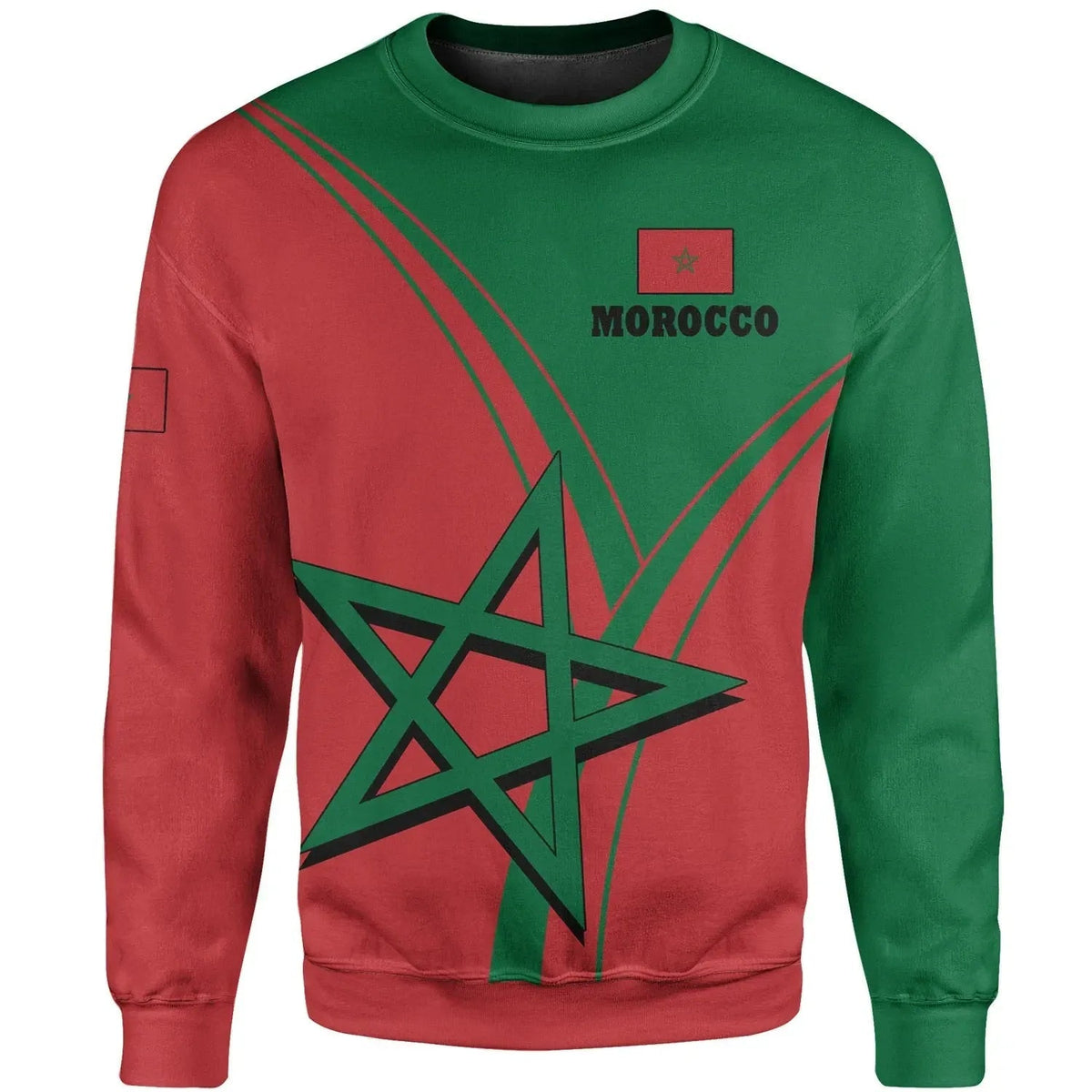 Morocco Sweatshirt Moroccan Pride RLT7 - Wonder Print Shop
