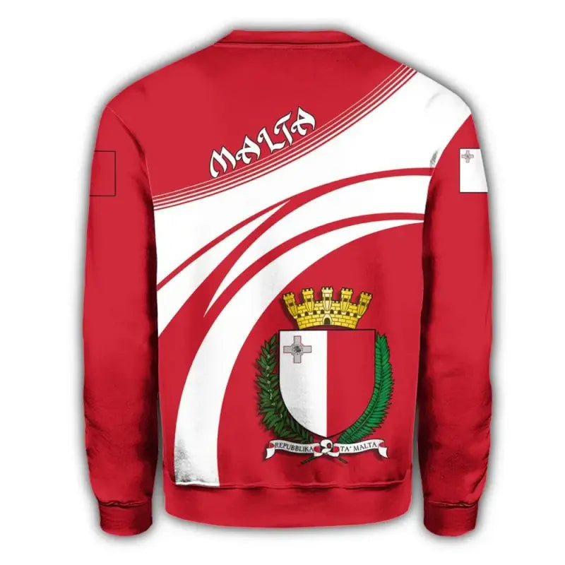 Malta Coat Of Arms Sweatshirt Cricket Style RLT12 - Wonder Print Shop