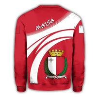 Malta Coat Of Arms Sweatshirt Cricket Style RLT12 - Wonder Print Shop