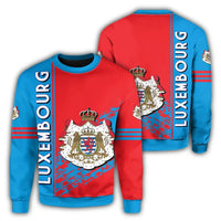 Luxembourg Coat Of Arms Sweatshirt Quarter Style RLT6 - Wonder Print Shop