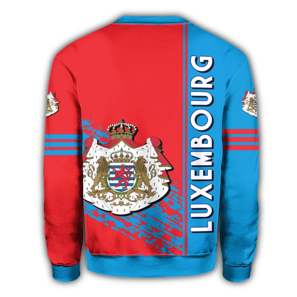 Luxembourg Coat Of Arms Sweatshirt Quarter Style RLT6 - Wonder Print Shop