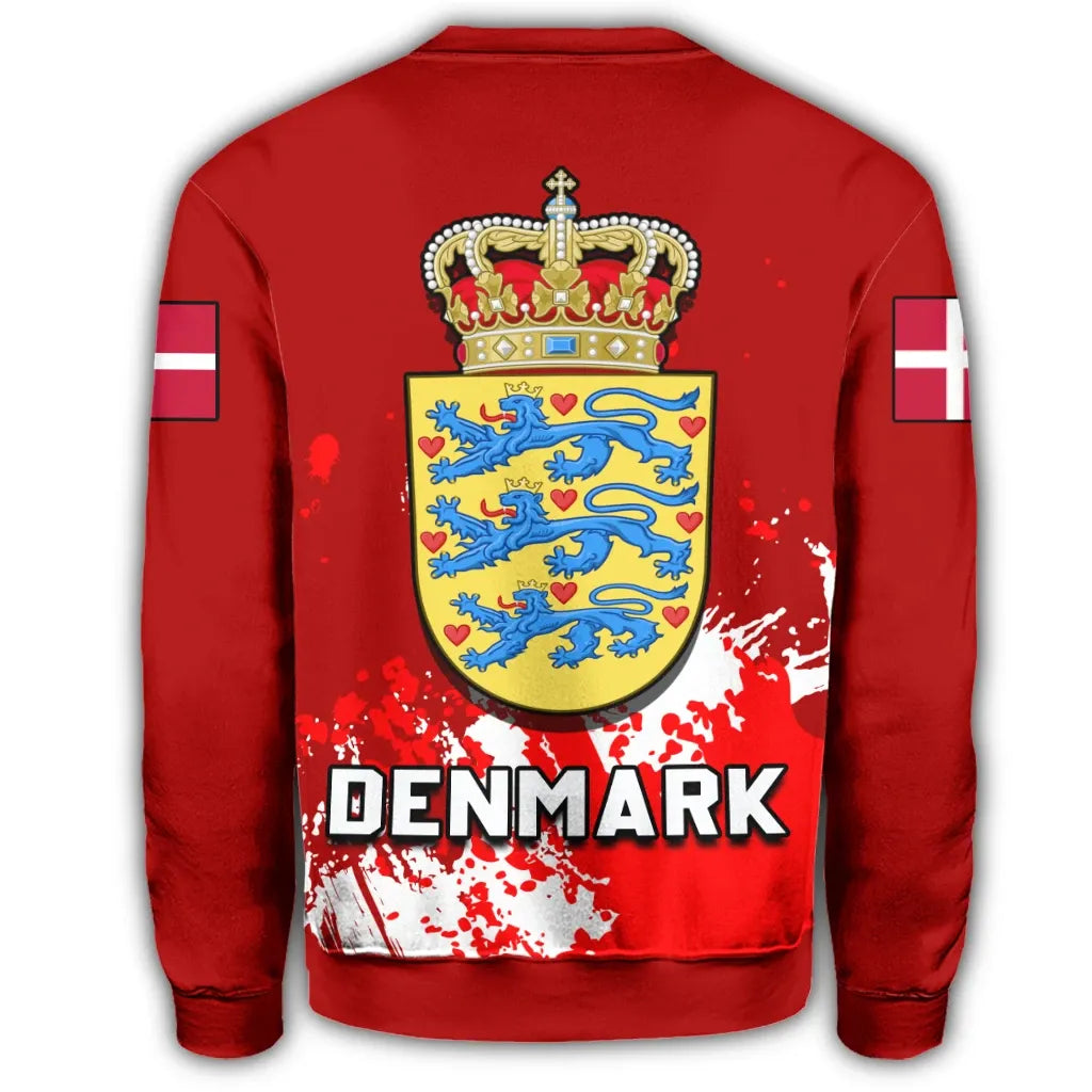 Denmark Coat Of Arms Sweatshirt Spaint Style RLT13 - Wonder Print Shop