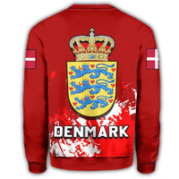 Denmark Coat Of Arms Sweatshirt Spaint Style RLT13 - Wonder Print Shop