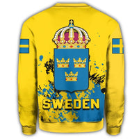 Sweden Coat Of Arms Sweatshirt Spaint Style RLT7 - Wonder Print Shop