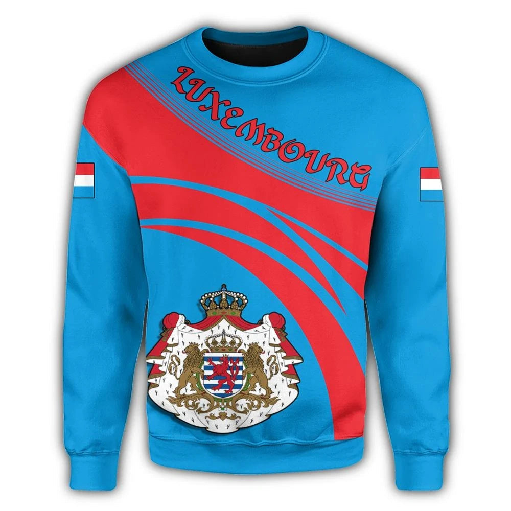 Luxembourg Coat Of Arms Sweatshirt Cricket Style RLT6 - Wonder Print Shop