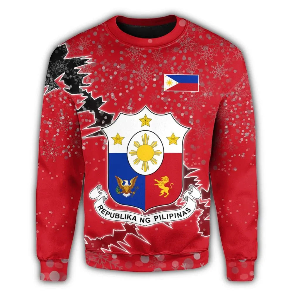 Philippines Christmas Coat Of Arms Sweatshirt X Style8 RLT6 - Wonder Print Shop
