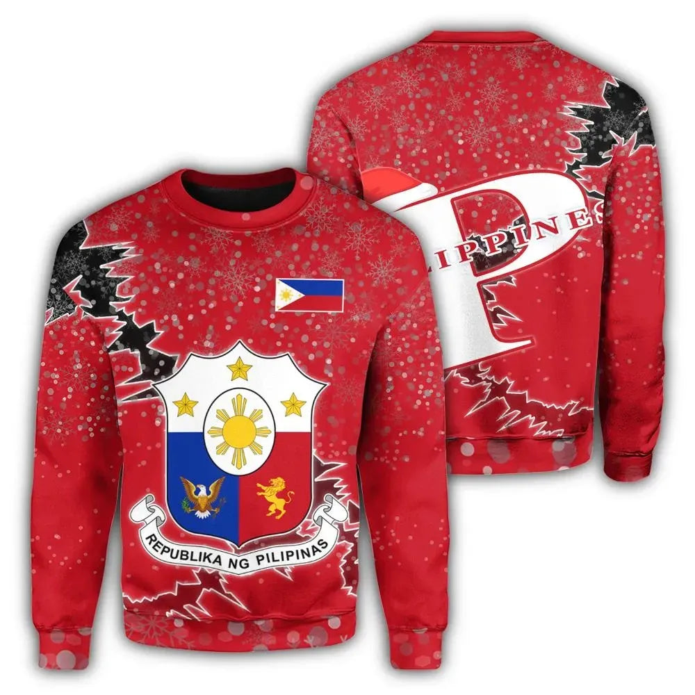Philippines Christmas Coat Of Arms Sweatshirt X Style8 RLT6 - Wonder Print Shop