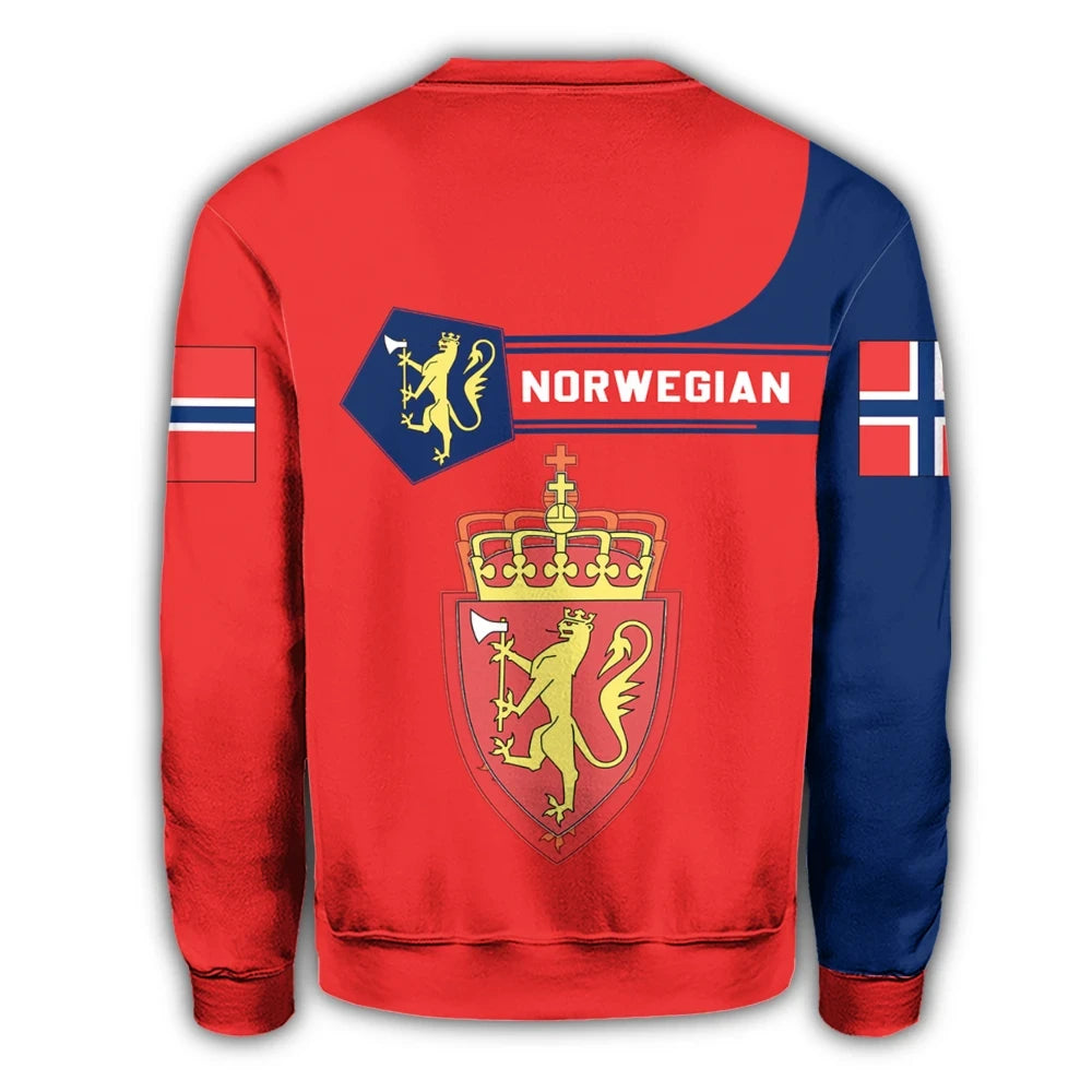 Norway Coat Of Arms Sweatshirt Simple Style RLT7 - Wonder Print Shop